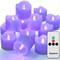 Flameless Candles 12 Pack Remote Controlled LED Tea Light Candles (Purple)